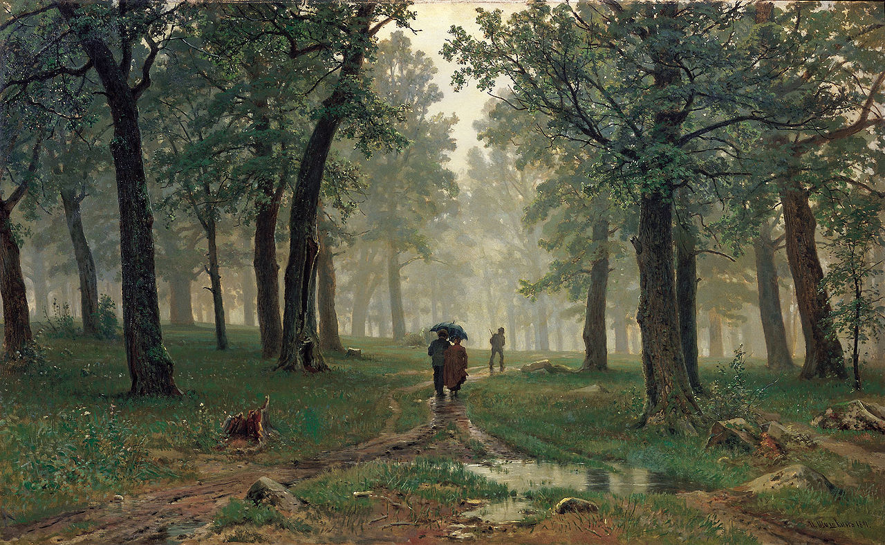 Картина И. Шишкина "Дождь в дубовом лесу"